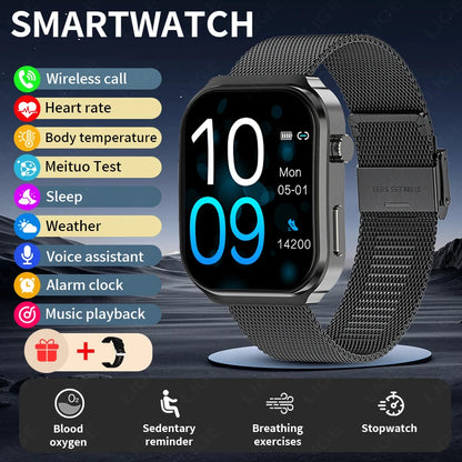 LIGE New Blood Lipid Uric Acid Analysis Health Smart Watch For Men Women Blood Pressure Blood Oxygen Clock Call Smart Watch 2026 NovaCart