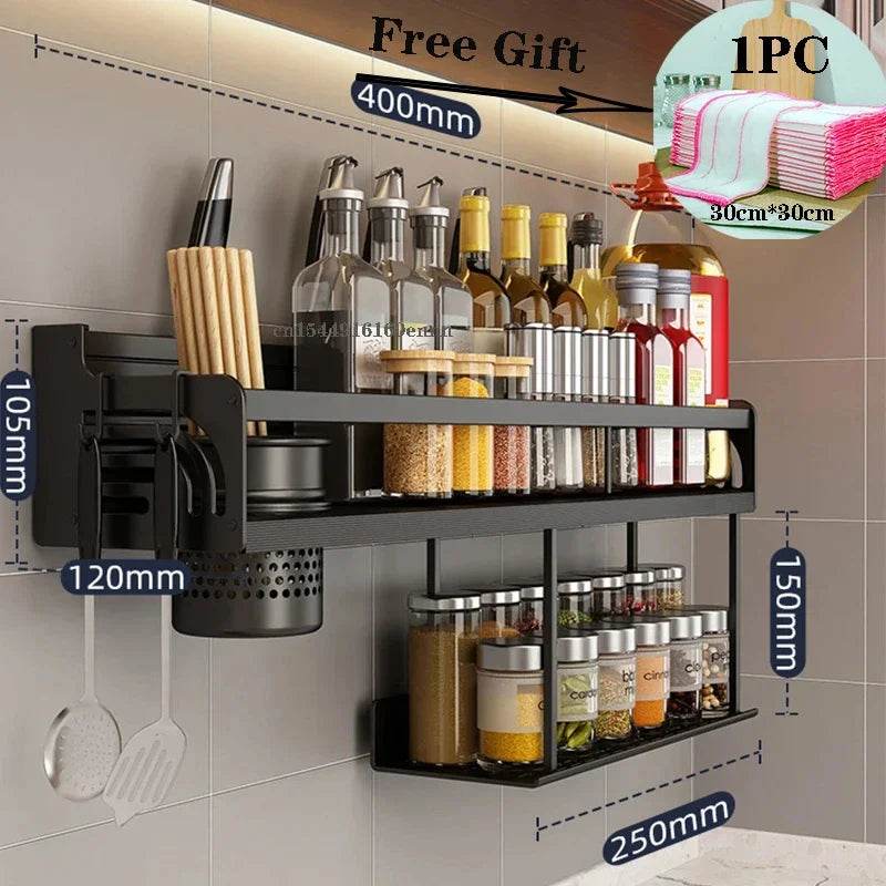 Wall-Mounted Kitchen Spice Rack Organizer SmartPursue™