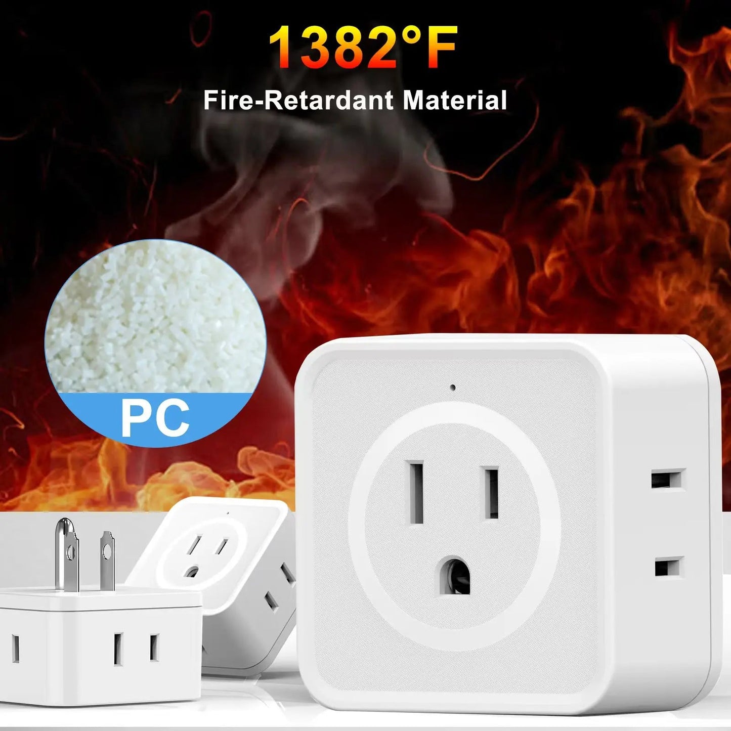 5 Way Multi Plug Outlet Extender, Wall Outlet Expander, Small Electrical Outlet Splitter for Travel, Home, Office, Dorm Pi-Mart
