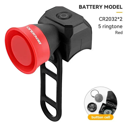 New Bicycle Horn Mountain Bike USB Charging Waterproof Electronic Bike Bell Riding Equipment Children's Scooter Accessories Pi-Mart