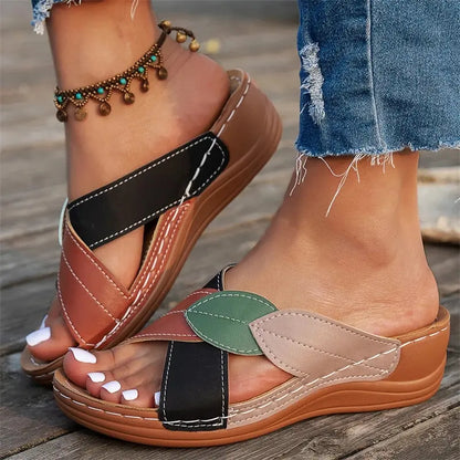 Fashion Summer Woman Sandals Shoes Wedge Shoes Woman Retro Slip On Women's Sandals Elegant Footwear Sandalias Mujer Female NovaCart