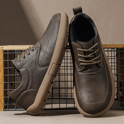 Shoes for Men Male Sneakers Leather Shoes Round Toe Apring and Autumn Wear-resistant Return To The Ancients Loafers All-match NovaCart