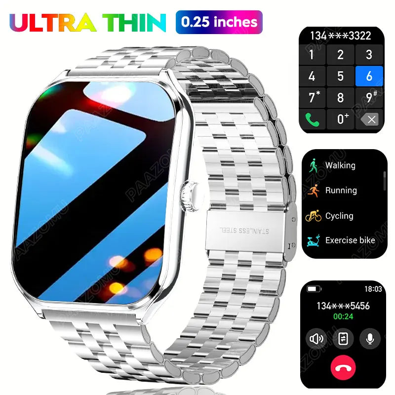 2026 New Smartwatch 1.96 inch Ultra-thin Bluetooth Call Health Monitor IP68 Waterproof 100 Sport Smart Bracelet For  Android iOS NovaCart