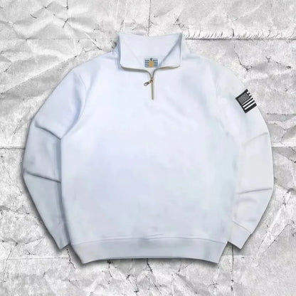 Y2K Retro Quarterzip Pullover Hoodie Embroidery Sweatshirt American Vintage Old Money Casual Streetwear Unisex Oversized Coat NovaCart