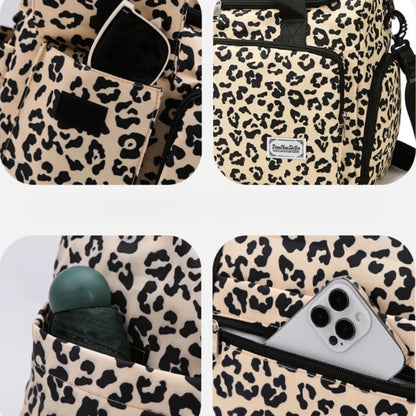 Classic Leopard Print Large Capacity Leisure Luggage Bag with Multiple Pockets and Shoe Compartment Sports Fitness Travel Bag NovaCart