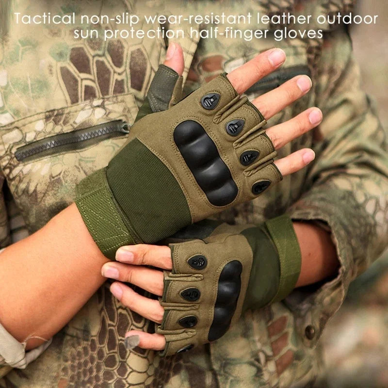 Half Finger Men's Gloves Outdoor Military Tactical Gloves Sports Shooting Hunting Airsoft Motorcycle Cycling Gloves Pi-Mart