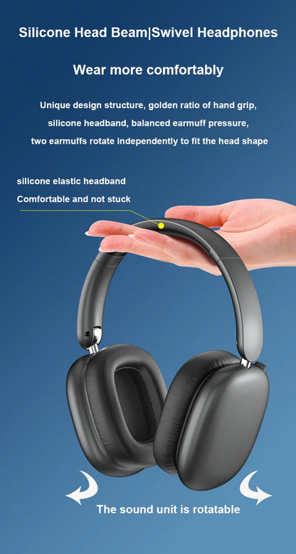 Newest ANC Max Bluetooth Headphone Active Noise Cancelling Wireless Earphone Over Ear Games Headphones ENC HD Mic Stereo Headset NovaCart