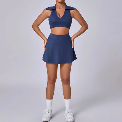 Seamless Tennis Skirt Set – Quick-Dry Workout Outfit FitiqueFit