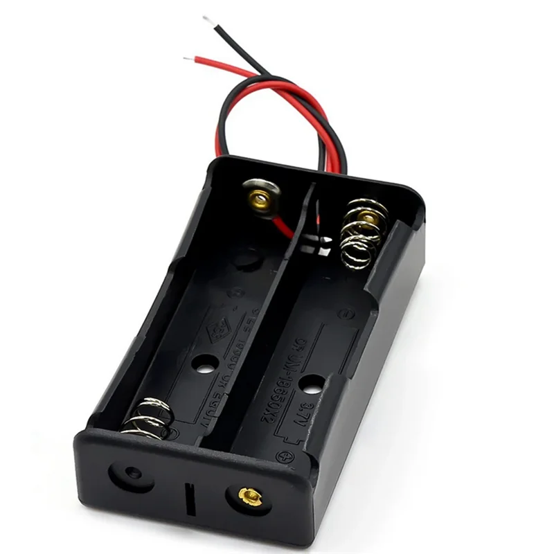 Black Plastic Battery Storage Case DIY Holder 1X 2X 3X 4X 18650 Battery Box with Wire Lead Pin for Electronics 18650 Battery Con Pi-Mart