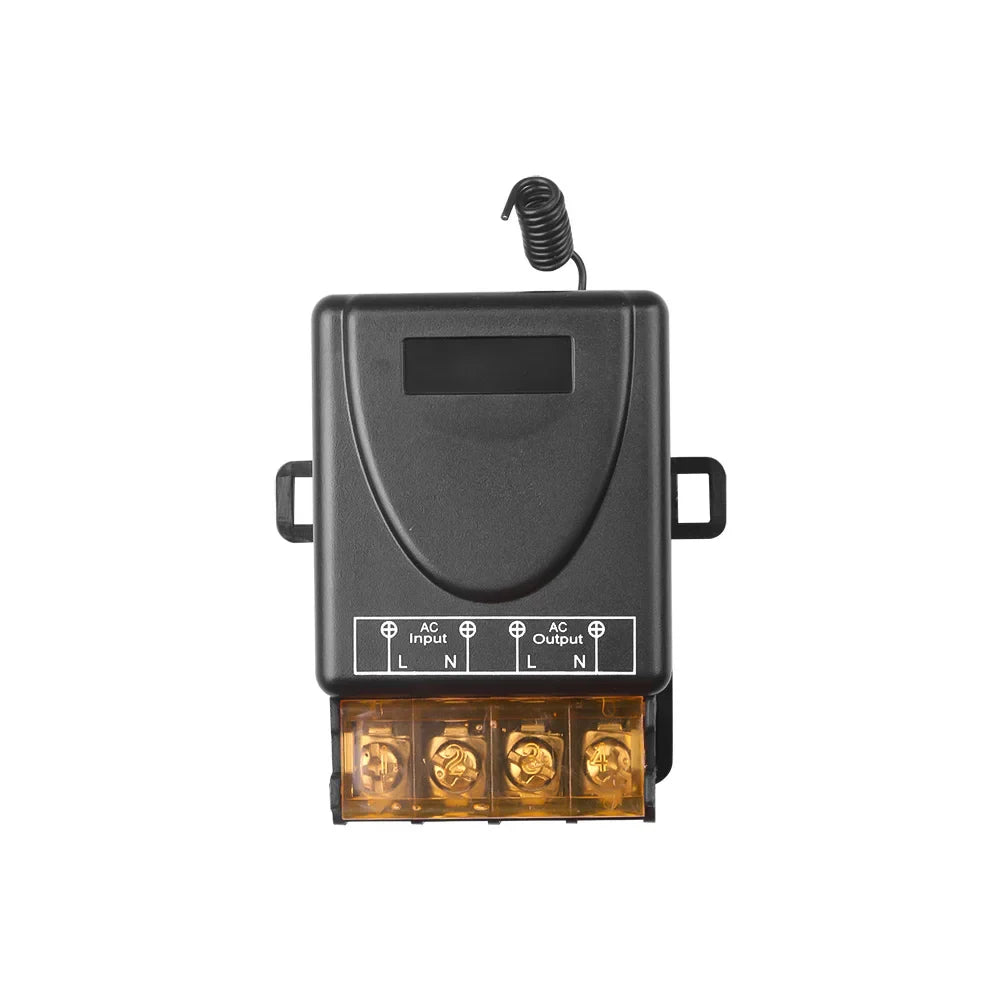 433Mhz Wireless Remote Control Switch AC 110V 220V 10A Relay 1CH Receiver Controller and 2botton RF 433 Mhz Transmitter Pi-Mart
