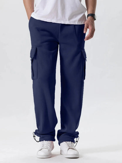 Mens Sweatpants Straight Fit Joggers for Sports and Streetwear Loose Oversized Drawstring Long Pants Men Multi-pocket Pants NovaCart