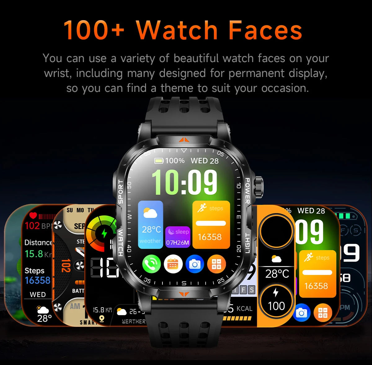 2026 New Men Sport Smart Watch 2.01" HD Screen Bluetooth Call 1400mAh Fitness Tracker Heart Rate/Sleep Monitor for Android IOS NovaCart