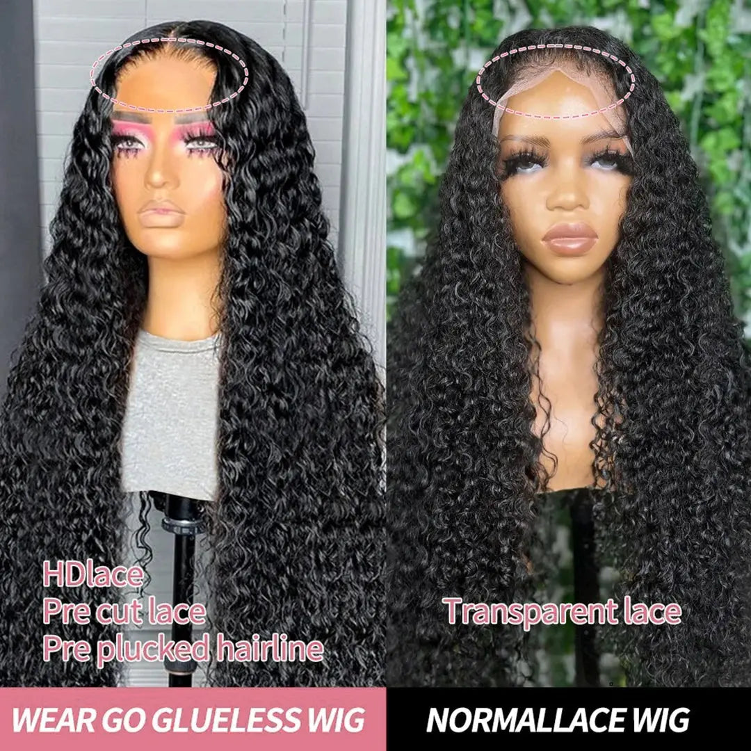 40 50 Inch HD 13x6 Deep Wave Lace Frontal Wigs Brazilian 13x4 Water Wave Curly Lace Front Human Hair Wigs For Women 300 Density NovaCart