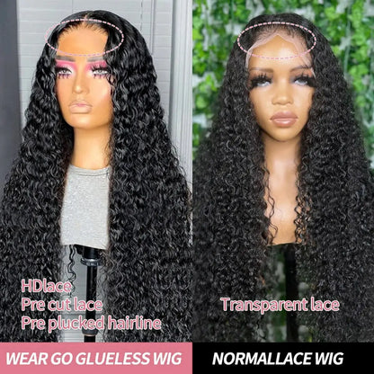 40 50 Inch HD 13x6 Deep Wave Lace Frontal Wigs Brazilian 13x4 Water Wave Curly Lace Front Human Hair Wigs For Women 300 Density NovaCart