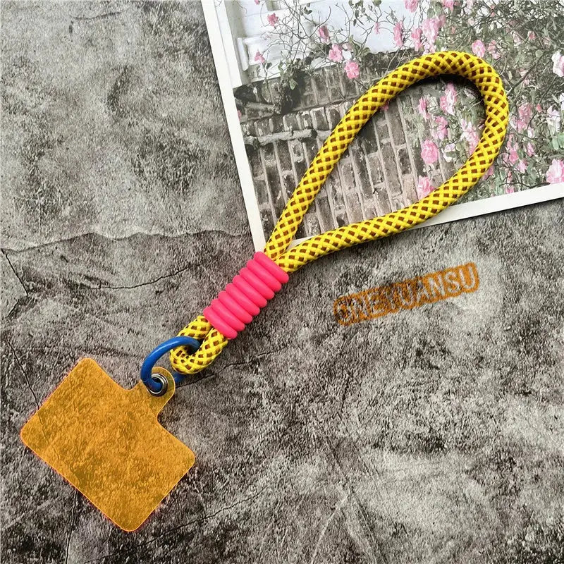 Wrist Strap for Phone Contrasting Colors Lanyard Keys Metal Keyring Accessories With Patch Cellphone Charm Luxury Hand Strap NovaCart