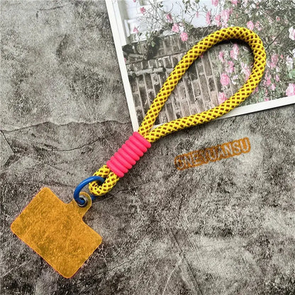 Wrist Strap for Phone Contrasting Colors Lanyard Keys Metal Keyring Accessories With Patch Cellphone Charm Luxury Hand Strap NovaCart