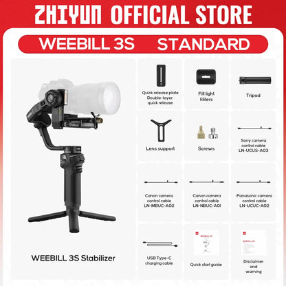 ZHIYUN Official WEEBILL 3S Handheld Camera Stabilizer 3-Axis Gimbal Bluetooth Shutter Gimbals for DSLR Mirrorless Cameras NovaCart
