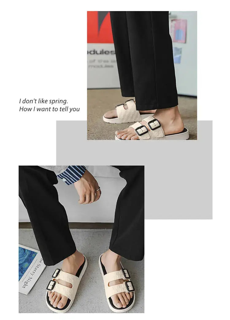 Summer beach slippers men's fashion comfortable breathable sandals ultra-light indoor and outdoor men's slippers plus size 46 47 NovaCart