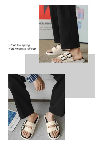 Summer beach slippers men's fashion comfortable breathable sandals ultra-light indoor and outdoor men's slippers plus size 46 47 NovaCart