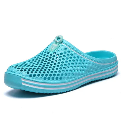 Summer Couple Breathable Half Slippers Men Outdoor Baotou Hole Sandals Beach Flip-flops Men's Casual Flip-flops Platform Sandals NovaCart
