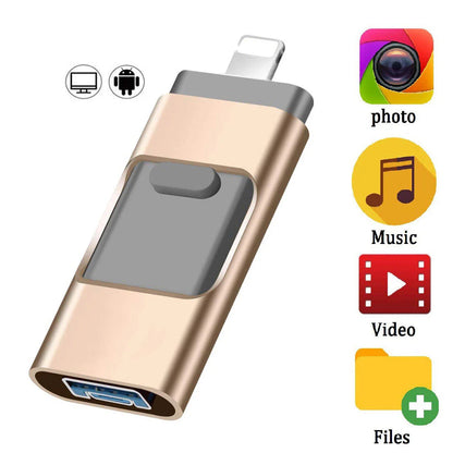 High-Speed Flash Drive for iPhone & Type-C & Android & PC, USB 3.0 External Drive, Memory Stick Photo Stick Thumb Drive PenDrive Pi-Mart
