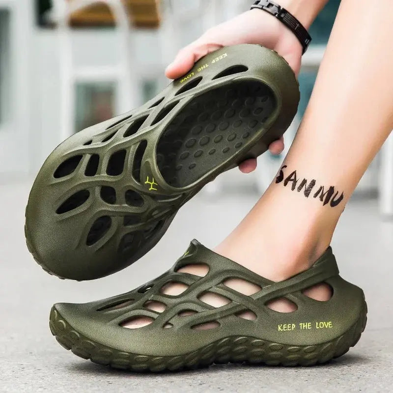 Summer Men Sandals Light EVA Men's Casual Shoes Hole Shoes Clogs Lovers Home Garden Outdoor Male Beach Flat Slippers Big Size NovaCart