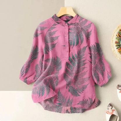 Vintage Cotton-Linen Button Down Blouse FitiqueFit