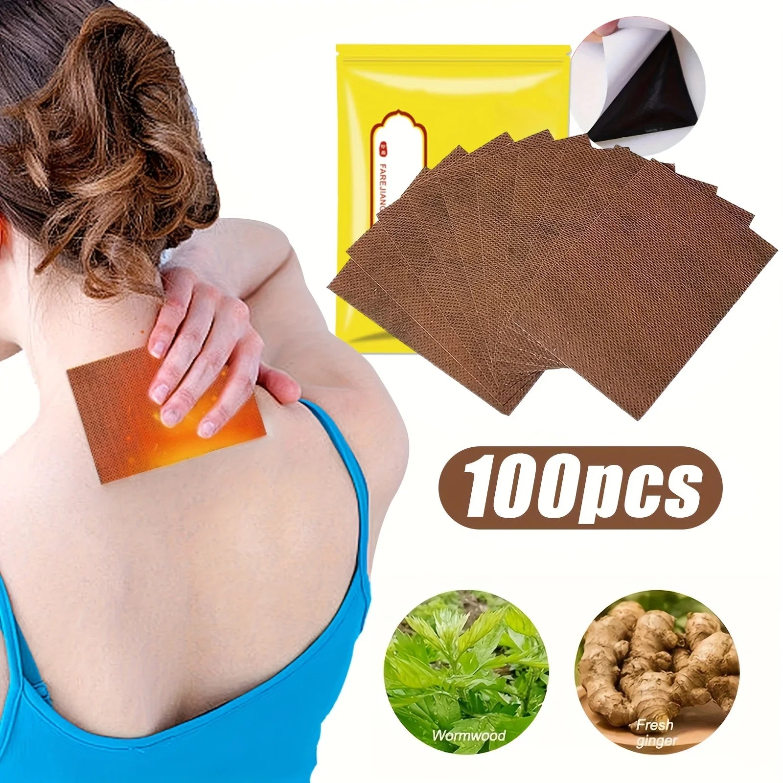 50/100pcs heating patch, suitable for neck, shoulders, back, knees, abdomen warm heating, portable Pi-Mart