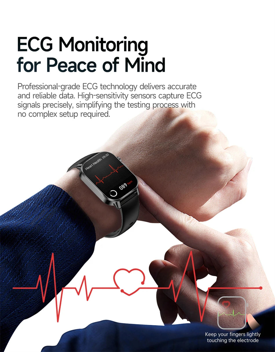 2026 New Model Uric Acid & Lipid Health Analysis Smart Watch Men ECG+PPG Bluetooth Call 2.01-inch Flashlight Smartwatch Women NovaCart
