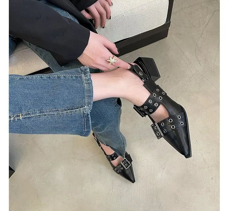 2023women's sandals summer  Ballet flats women Pointed rivet single shoe Platform Women Sandals zapatos de mujer tendencia NovaCart