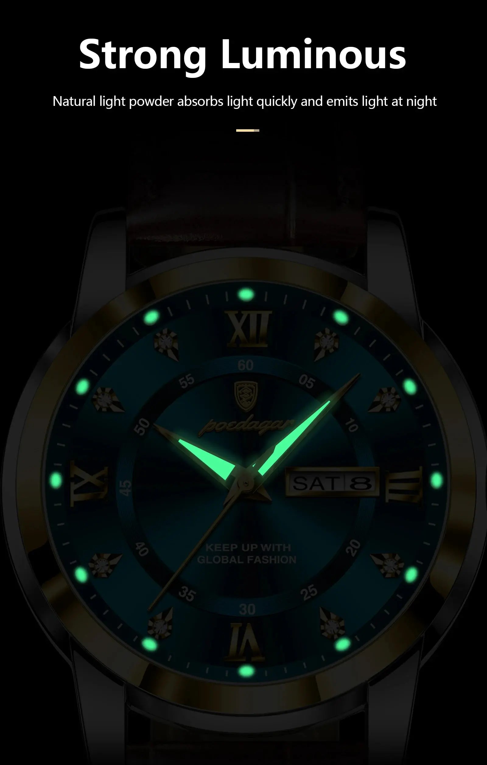 POEDAGAR Luxury Business Male Wristwatch Waterproof Luminous Leather Man Watch Date Week Sport Casual Men's Quartz Watches reloj NovaCart