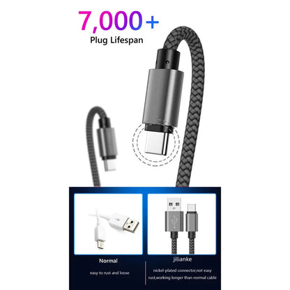 Nylon Data Cable Fast Charger USB A to Type C Charging Cable For Huawei Samsung   Android phone TypeC Charging Device 1M 2M 3M Pi-Mart