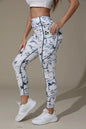 Printed High-Waist Pocket Fitness Pants Women FitiqueFit