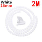 Flexible 2M 16/10mm Spiral Cable Wire Protector Tube Clip for Computer Cord Organizer Management Tools Protective Pi-Mart
