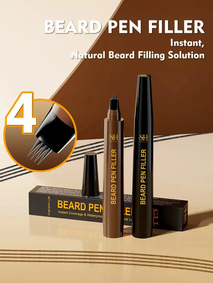 Waterproof Beard Pen Filler Men Moustache Coloring Pen Beard Coloring Filling Enhancer Black Fiber Hair Beard Stuffing Pen Tool NovaCart