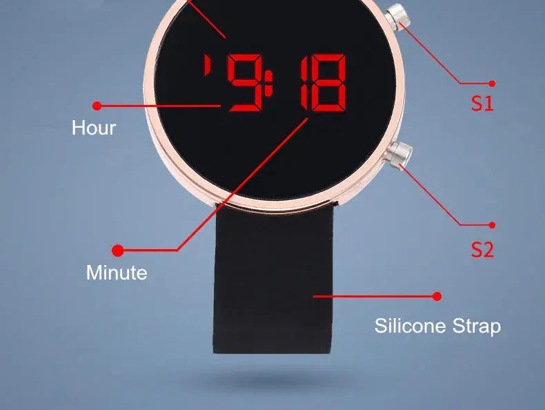 Fashion Digital Watch for Women Simple Men's LED Wrist Watch  Silicone Strap Casual Sports Ladies Watch Clock Gift Reloj Mujer NovaCart