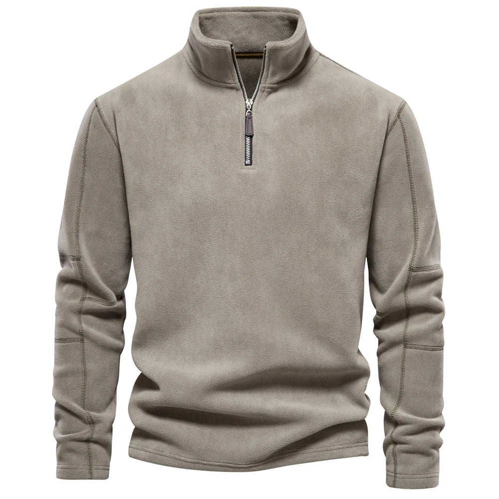 AIOPESON Brand Quality Thicken Warm Fleece Jacket for Men Zipper Neck Pullover Men's Sweatshirt Soft Shell Mens Jacket NovaCart
