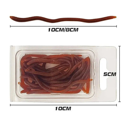 BURLE Lifelike Fishy Smell Red Soft Lures Simulation Earthworm Red Worms Artificial Fishing Lures Pi-Mart