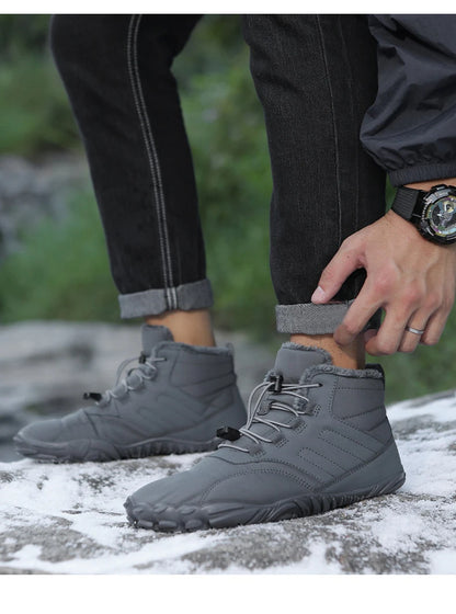 Snow Boots Men Winter Shoes Barefoot Ankle Boots 36-46 Couple Snow Shoes Outdoor Hiking Shoes Fur Warm Plush Boots NovaCart