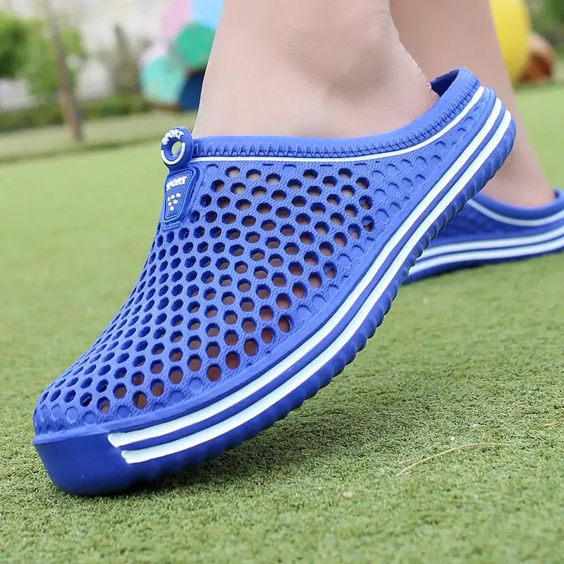 Summer Couple Breathable Half Slippers Men Outdoor Baotou Hole Sandals Beach Flip-flops Men's Casual Flip-flops Platform Sandals NovaCart