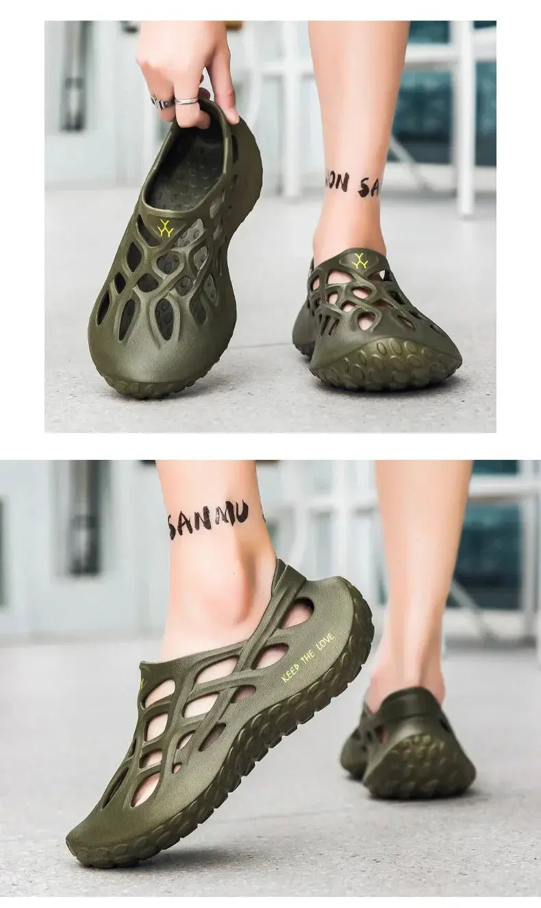 Summer Men Sandals Light EVA Men's Casual Shoes Hole Shoes Clogs Lovers Home Garden Outdoor Male Beach Flat Slippers Big Size NovaCart