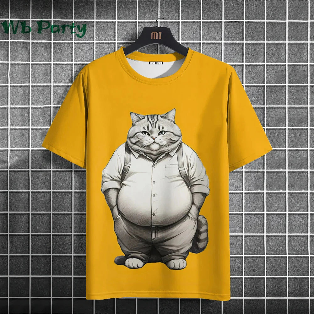 Cat Print shirts - Y2K Graphic T-Shirt FitiqueFit