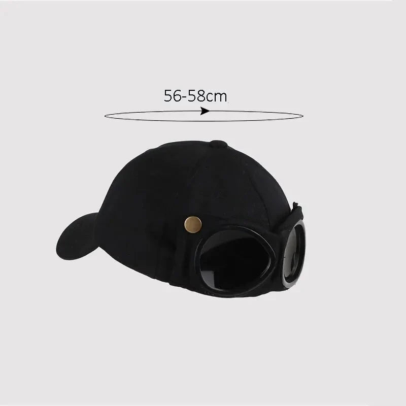 Aviator Baseball Cap – Unisex Summer Hat with Built-In Sunglasses FitiqueFit