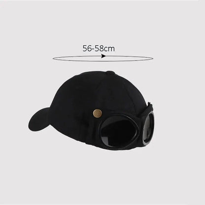 Aviator Baseball Cap – Unisex Summer Hat with Built-In Sunglasses FitiqueFit