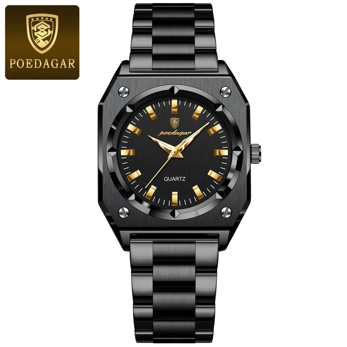 POEDAGAR Luxury Elegant Square Ladies Watch Waterproof Luminous Watch for Woman Stainless Steel Quartz Women's Watches Reloj+box NovaCart