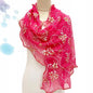 Lace Scarf Lightweight  Elegant  Print Silk Neckerchief Shawl Wraps