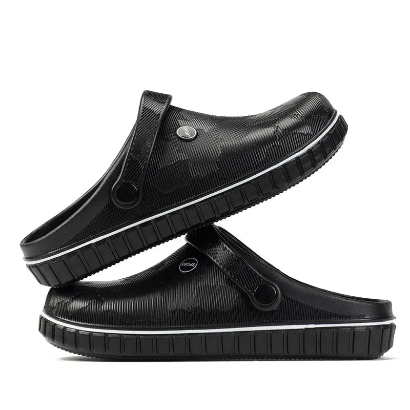 Lightweight Chef Shoes Closed Toe Rubber Sandals Men Clogs Garden Shoes Barefoot Zuecos Hombre Cholas Man Summer Beach Shoes NovaCart