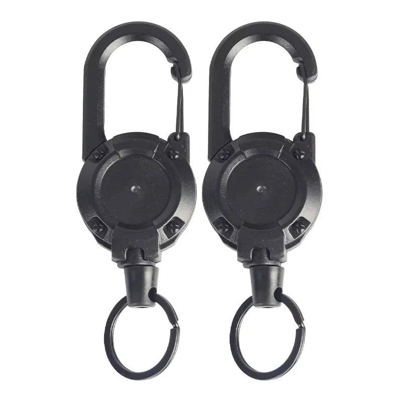 Outdoor Retractable Key Chain Mountaineering Buckle Key Chain Anti-loss Anti-theft High Rebound Easy To Pull Pi-Mart