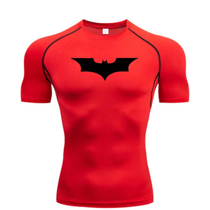 Bat Printed Men's Tight T-Shirt Running Compression Compression T Shirt Gym Fitness Jogging Short Sleeve Male Casual Shirt Tops NovaCart