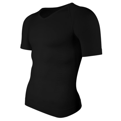 Men's Short Sleeve Compression T-Shirt V-neck Shapewear Tummy Control Flat Belly Tank Top Fitness Workout Slimming Body Shaper NovaCart